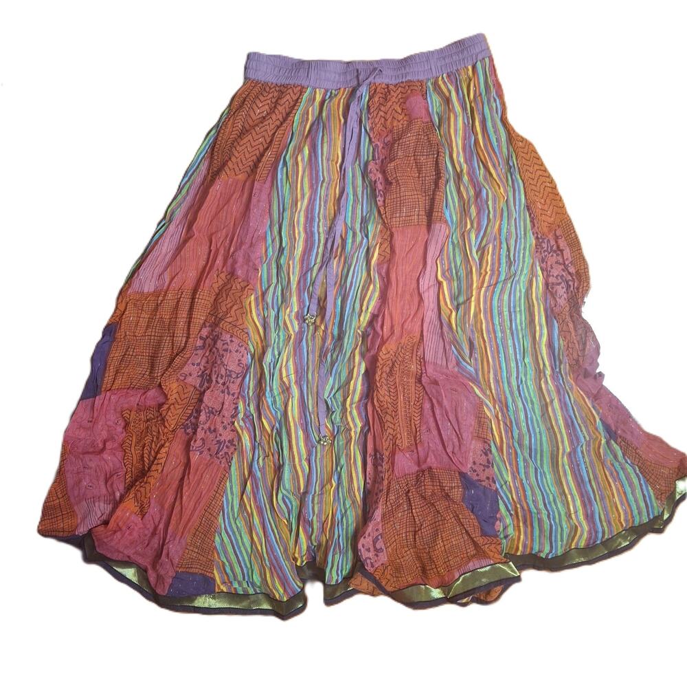 Soft Surroundings "Kamala" Patchwork Maxi Skirt, Size PS